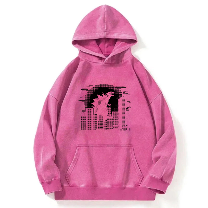 Godzilla In The City Washed Hoodie