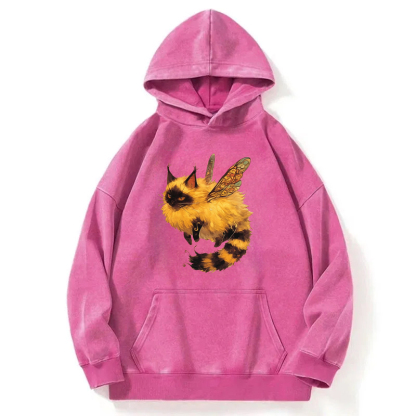 Cat Or Bee Or Butterfly? Washed Hoodie