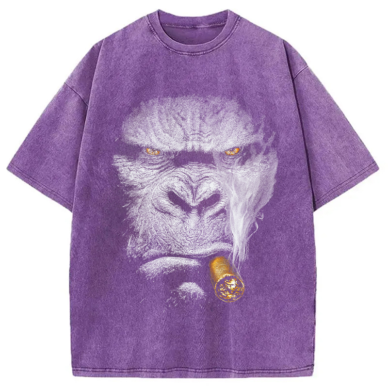 Smoking Gorilla Washed T-Shirt