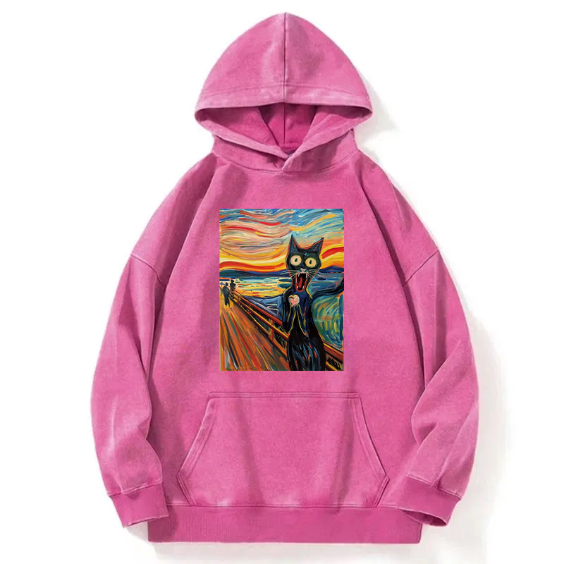 Screaming Cat Washed Hoodie