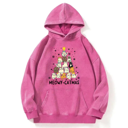 Meowy Catmas Washed Hoodie