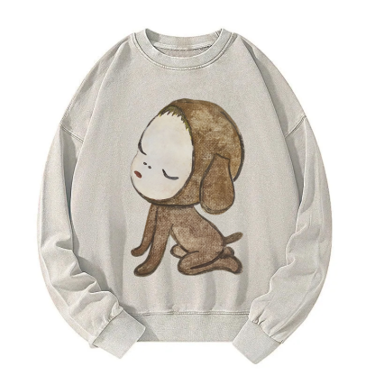 Abandoned Puppy Waiting Washed Sweatshirt