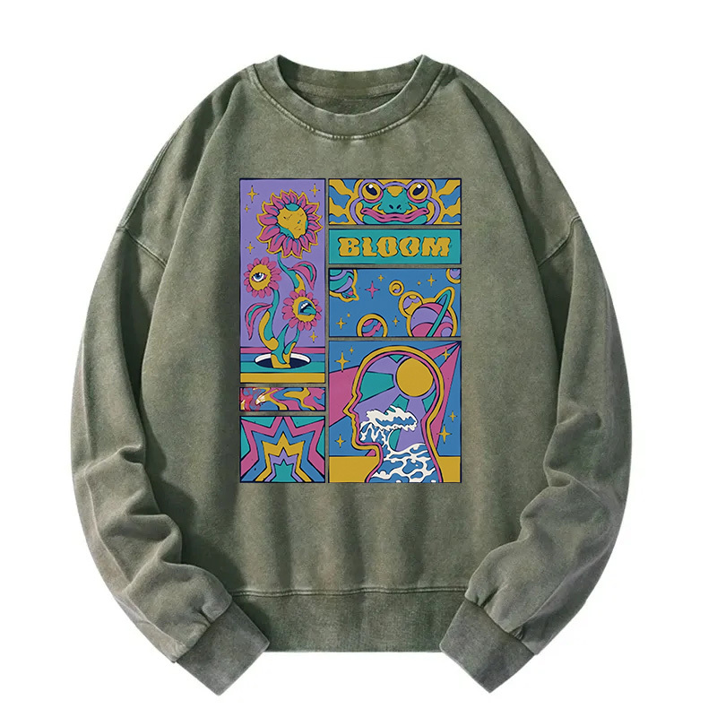 Color Bloom Washed Sweatshirt