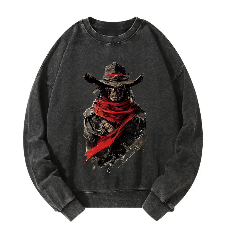 Samurai Skeleton Washed Sweatshirt