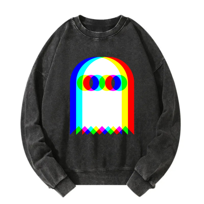 Halloween Psychedelic Ghosts Washed Sweatshirt