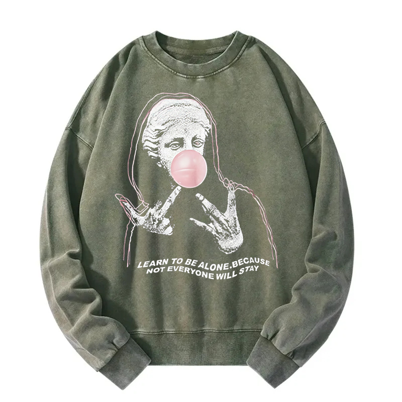 The Statue Blowing Bubble Washed Sweatshirt
