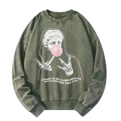 The Statue Blowing Bubble Washed Sweatshirt