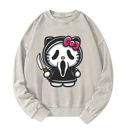 Scream Kitty Halloween Washed Sweatshirt