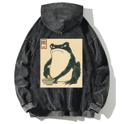 Matsumoto Hoji Japanese Frog Back Washed Hoodie