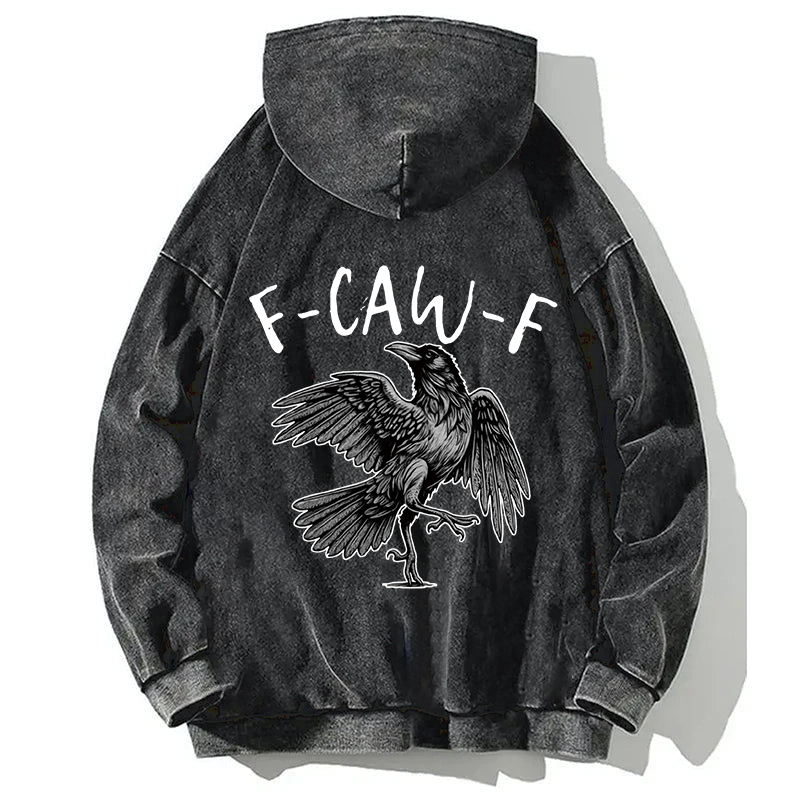 F-Caw-F Back Washed Hoodie