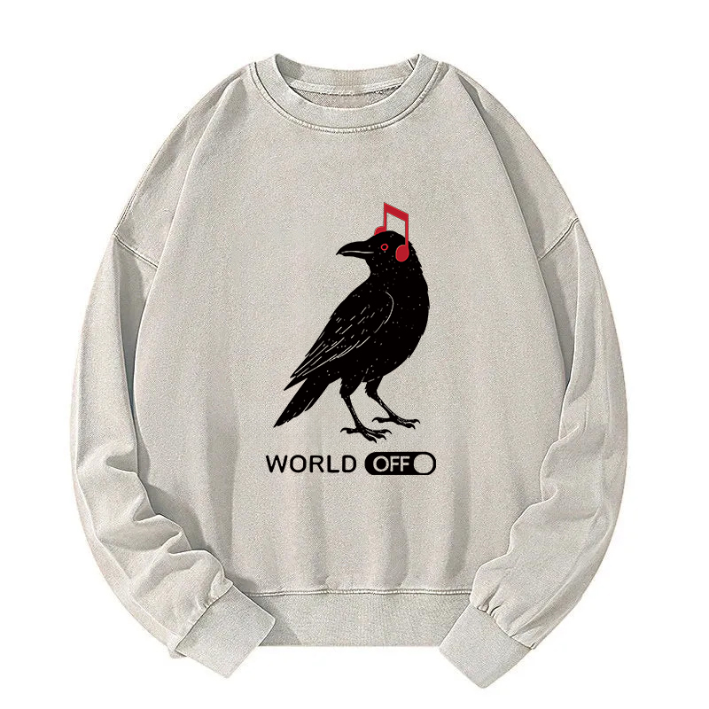 Crow's Music World Washed Sweatshirt
