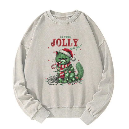 Christmas Grumpy Cat Washed Sweatshirt