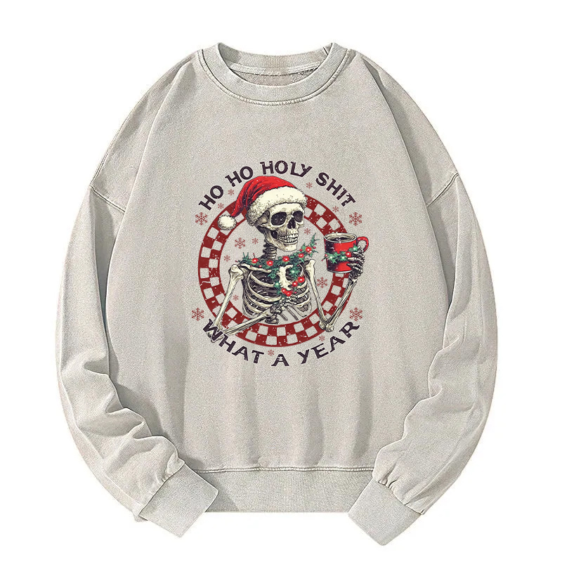 Skeleton Christmas Washed Sweatshirt