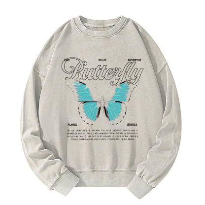 Flying Jewels Butterfly Washed Sweatshirt