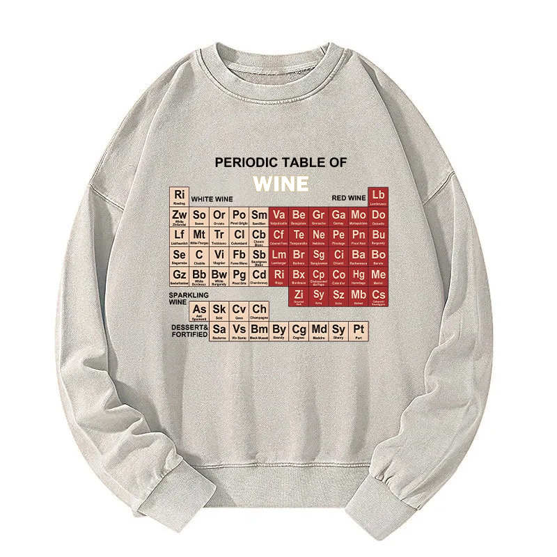 Table of Elements of Wine Washed Sweatshirt