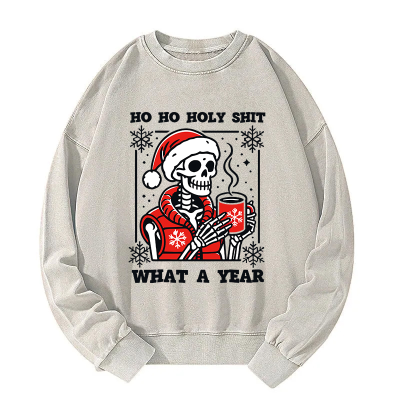 Merry Christmas Skeleton Washed Sweatshirt