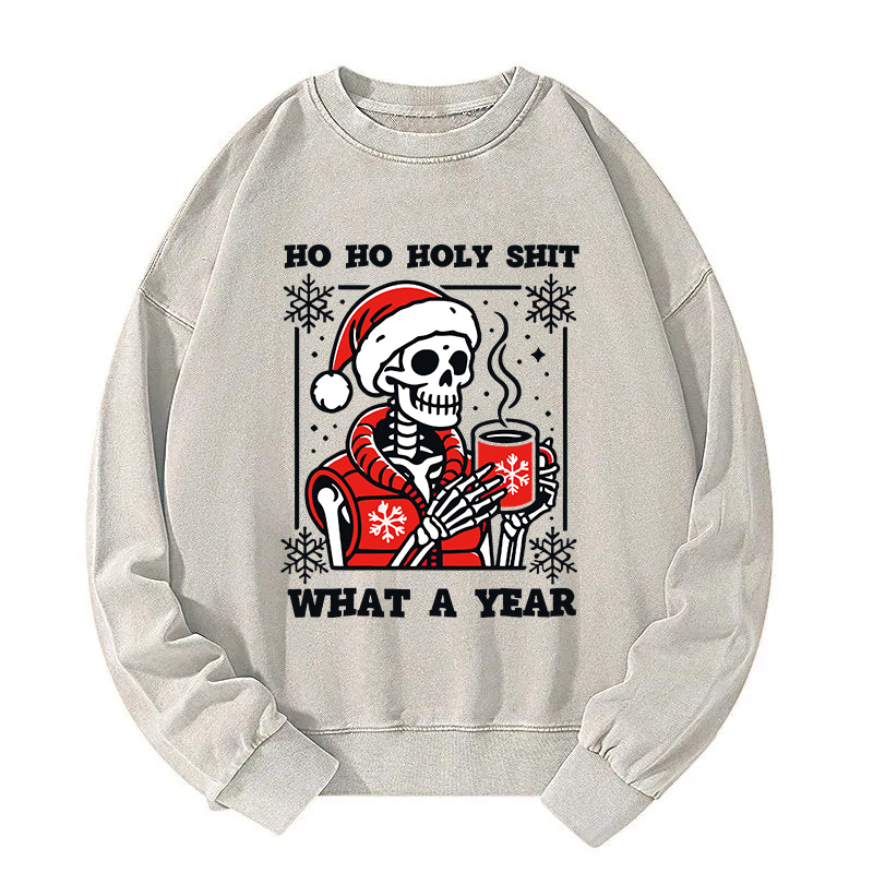 Merry Christmas Skeleton Washed Sweatshirt