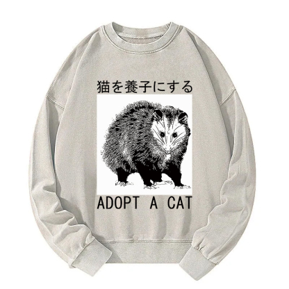 Adopt a Cat Japanese Opossum Washed Sweatshirt