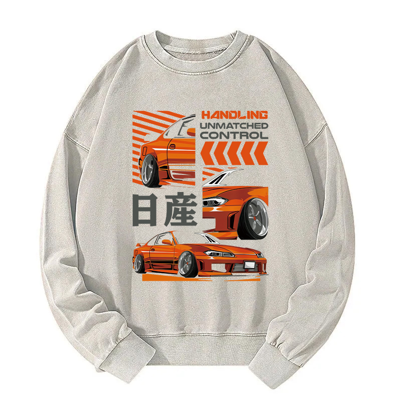 Handling Unmatched Control Car Racing Washed Sweatshirt