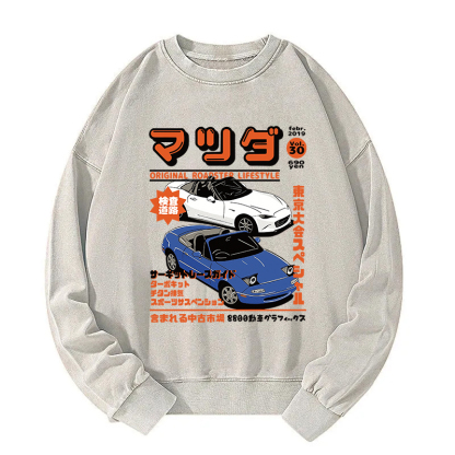 Miata MX5 MX7 JDM Drift Racing Washed Sweatshirt