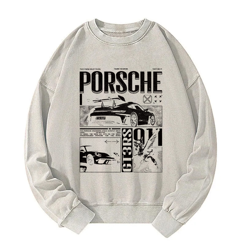 Vintage Racing Auto GT Retro Washed Sweatshirt