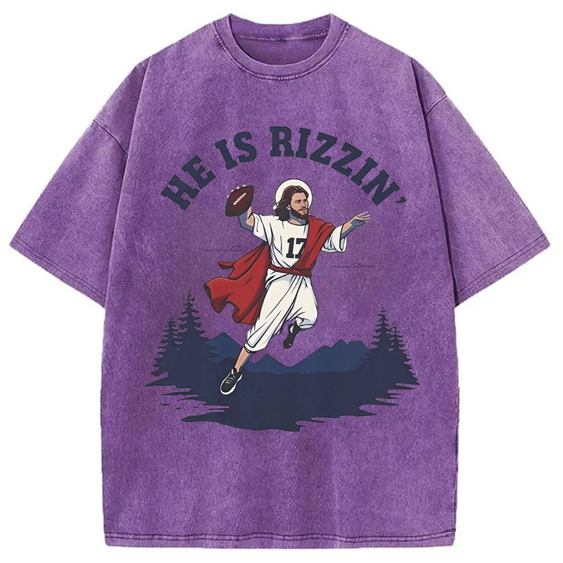 He Is Rizzin' Washed T-Shirt