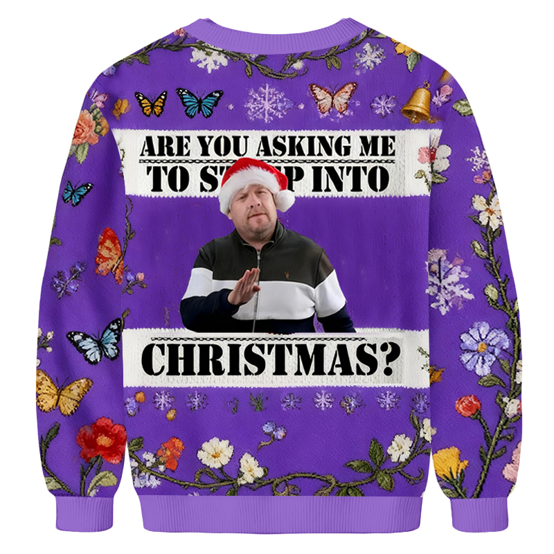 Baddiecat Funny Expressions Christmas Ugly Sweatshirt