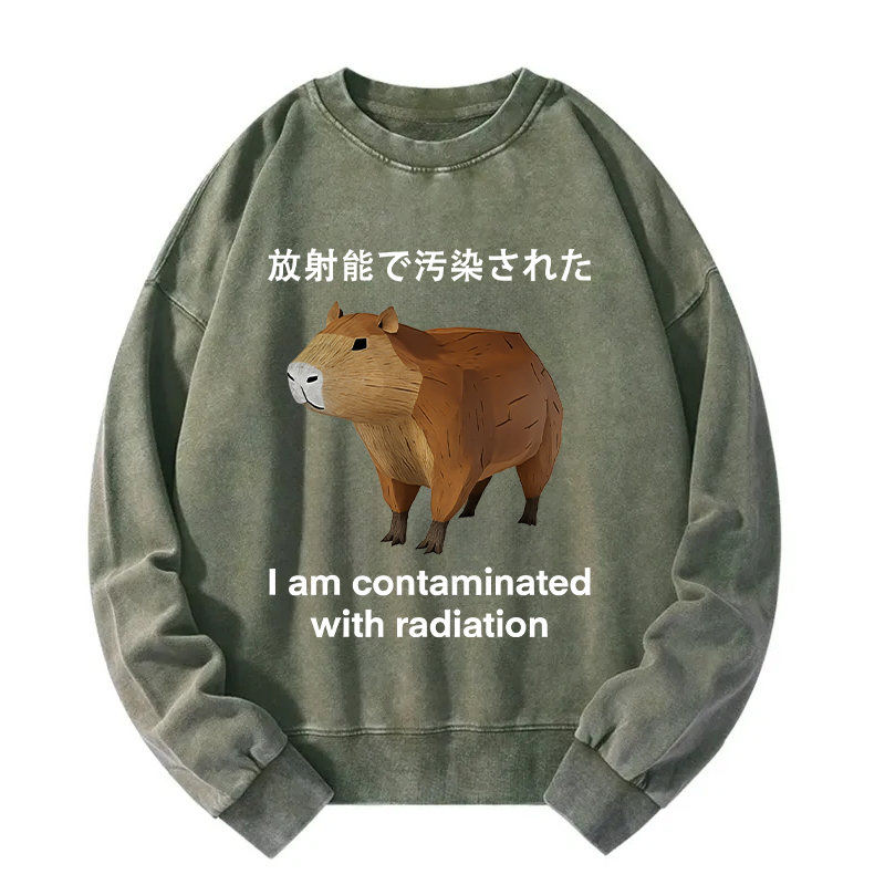 Capybara Contaminated By Radiation Washed Sweatshirt