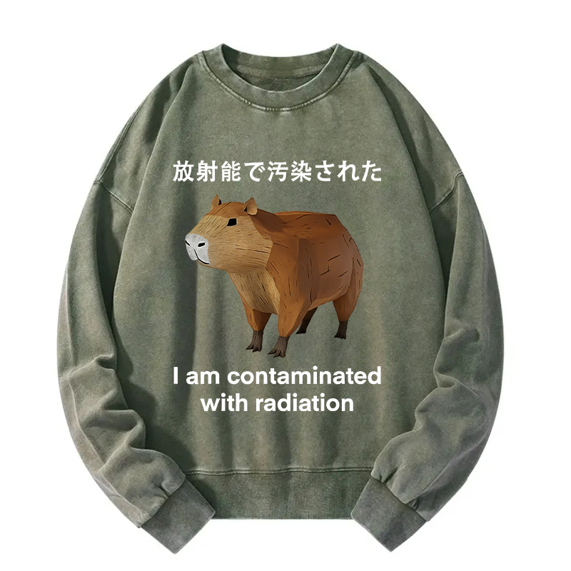 Capybara Contaminated By Radiation Washed Sweatshirt