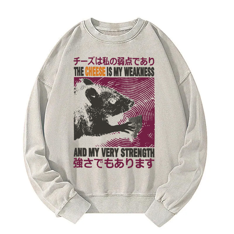 The Cheese is My Weakness Washed Sweatshirt