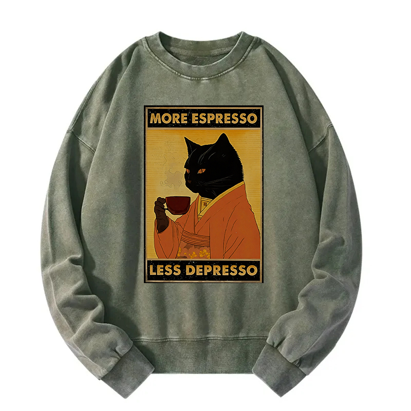 Increase Espresso Decrease Distress Washed Sweatshirt