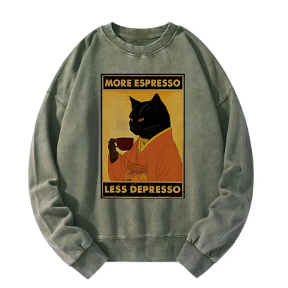 Increase Espresso Decrease Distress Washed Sweatshirt