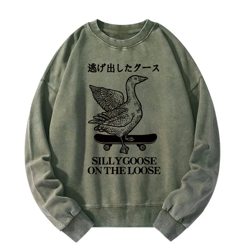 Skateboard Goose Washed Sweatshirt