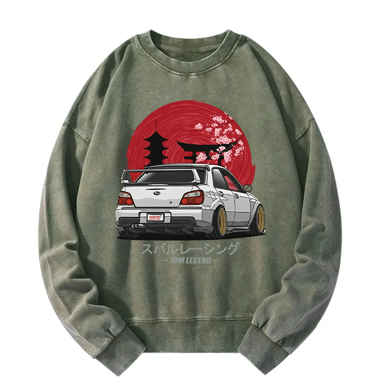 Subaru Racing Car Japanese Washed Sweatshirt