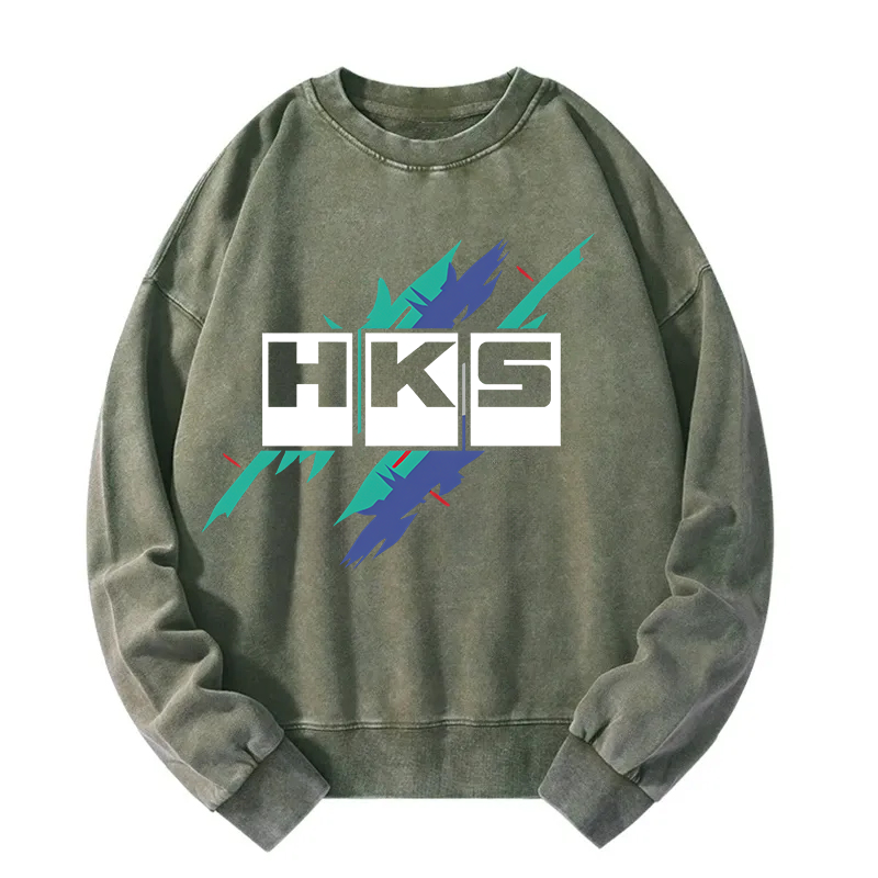 HKS Drifting Drag JDM Washed Sweatshirt