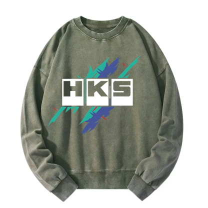 HKS Drifting Drag JDM Washed Sweatshirt