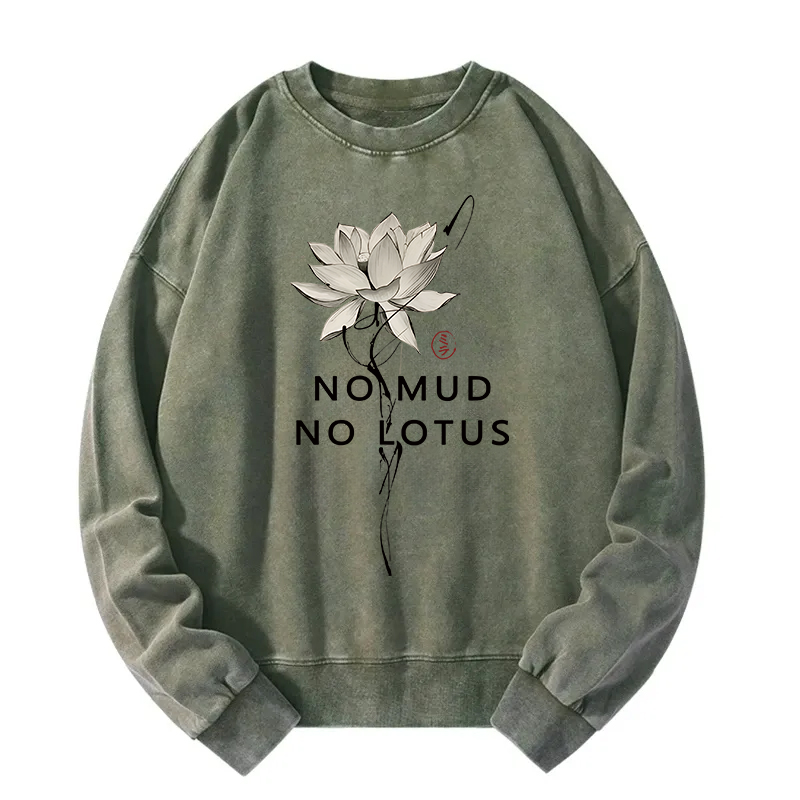 Japanese Zen Lotus Washed Sweatshirt