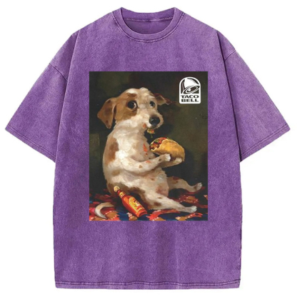Dog Chill With Taco Bell Vintage Washed T-Shirt