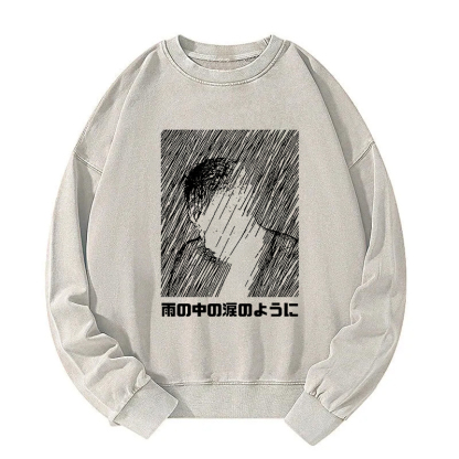 People In The Rain Washed Sweatshirt