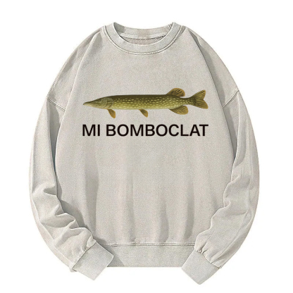 Mi Bomboclat Fish Meme Washed Sweatshirt