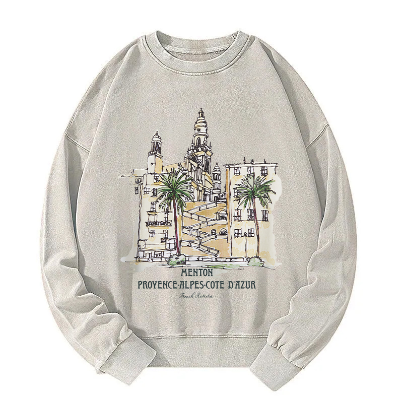 Menton France Washed Sweatshirt