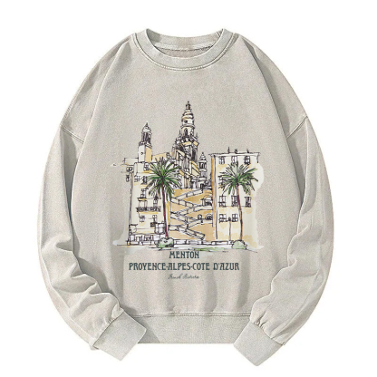 Menton France Washed Sweatshirt