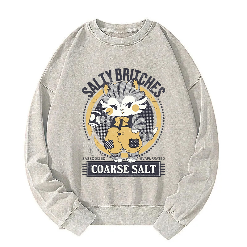 Salty Britches Coarse Salt Cat Washed Sweatshirt