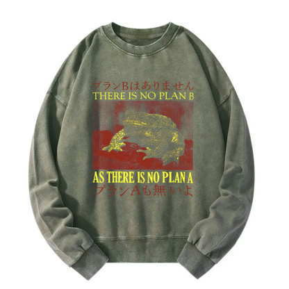There is No Plan B As There is No Plan A  Washed Sweatshirt
