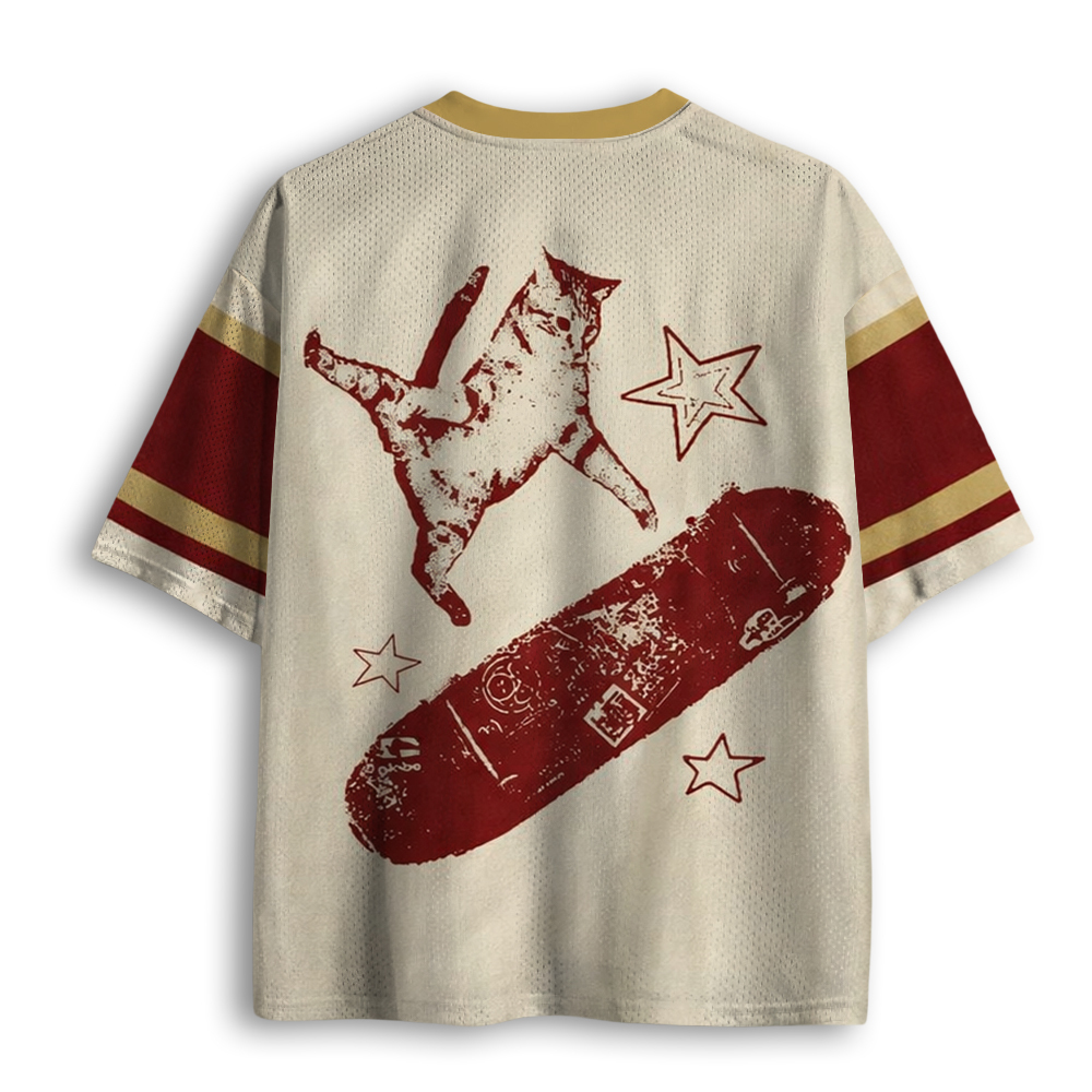 Baddiecat Skateboard Cat Mesh Jersey