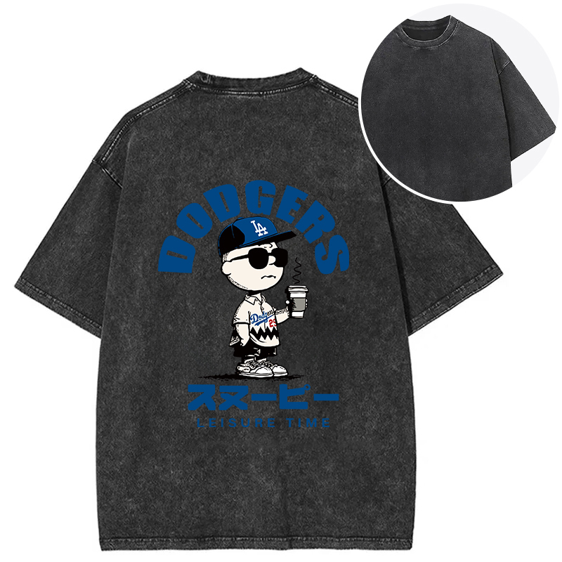Dodger Snoopy Vintage Japanese Back Washed T-Shirt