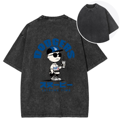 Dodger Snoopy Vintage Japanese Back Washed T-Shirt
