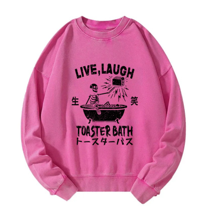 Funny Electric Shock Skeleton Washed Sweatshirt