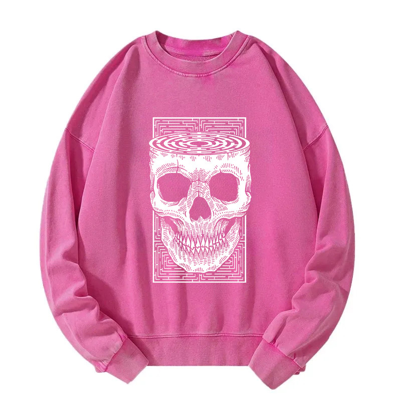 Horror Skull Washed Sweatshirt