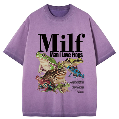 Man I Love Frogs Meme Gradient Washed T-Shirt